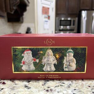 Lenox Festive Friends Hope Peace Joy Ornaments Set of 3
